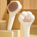 Cute Paw-Shaped Cat One Click With Release Button Deep Fur Hair Removal Cleaning Comb Removing Brush for Deshedding