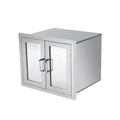 Self-Closing 304 Stainless Steel Double Door Drop-In 30'' W X 24'' D Access Wide Application for Outdoor Kitchen BBQ Islands