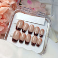 Wholesale Bulk Short Length French Finger Artificial Fingernails Premium Handmade Coffin Shape Ombre Dark Red Press on Nail