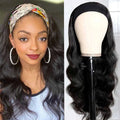 CLJhair Brazilian Remy Human Hair Long Headband Wig 150% 180%Density Body Wave Double Drawn Glueless Adjustable Strap Bangs