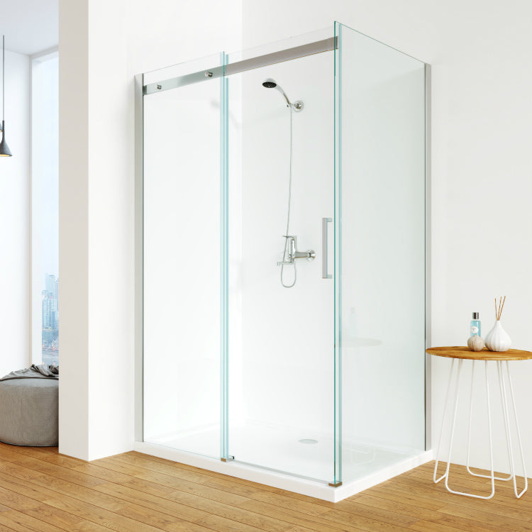 LACONICA Factory Wholesale Modern Frameless 8mm Thick Tempered Glass Bathroom Sliding Shower Door Leak Proof Square Shower