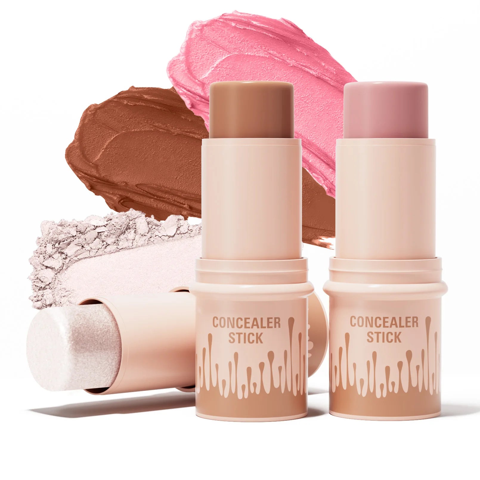 Custom Private Label Waterproof Vegan Highlighter Bronzer Blush Makeup Contour Foundation Cream Concealer Stick