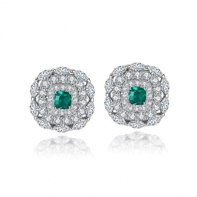 Fashion Jewelry Lovely Popular Bling Zircon Cz Gold Plated Stud Jewelry 925 Sterling Silver Designs Beautiful Earring for Women