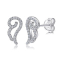 Hot Sale Wholesale Earrings 925 Silver Wing Shape Stud Earring for Women Zirconia Gold Plated Custom Fine Jewelry Earrings