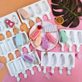 4 Cavity Christmas Tree Diamond Water Drop Love Shape Silicone Ice Lolly Popsicle Ice Cream Mold