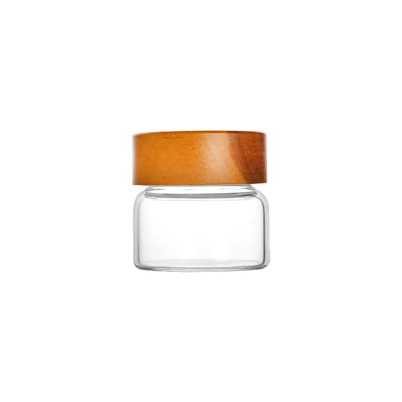 High Borosilicate Glass Jar Kitchen Organizer 100ml Transparent Food Storage Glass Jar with Bamboo Lid