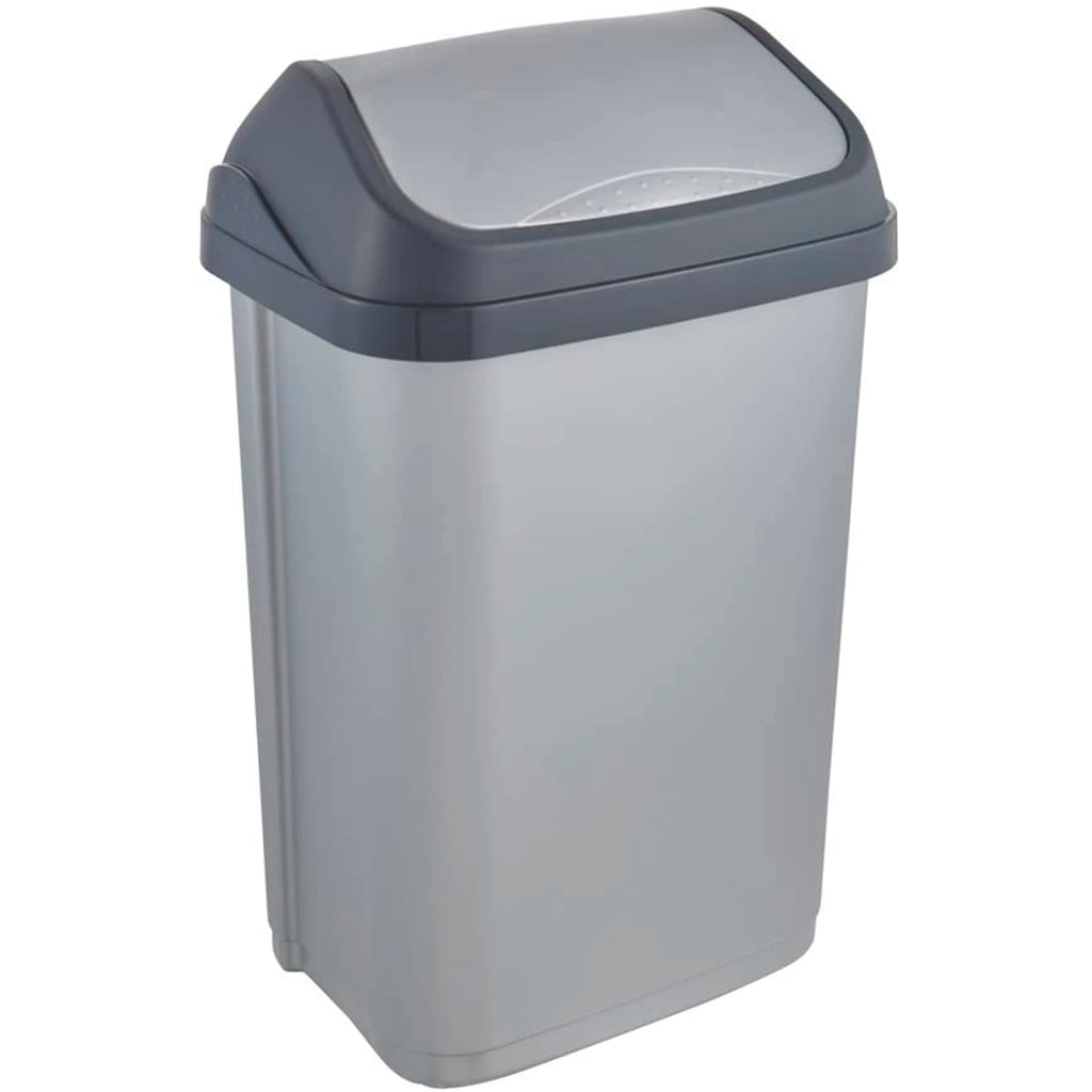 keeeper 25L Silver Swing Lid Trash Can Swantje Range