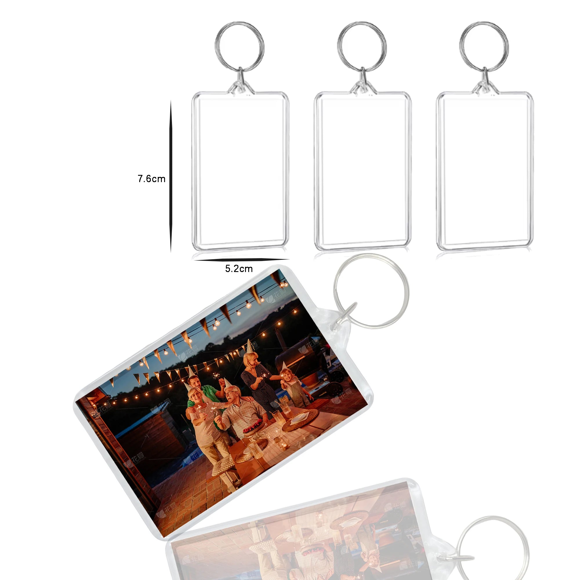 Personalized Clear Picture Keychain Plastic Photo Frame Keyring for Artwork Perfect Gift