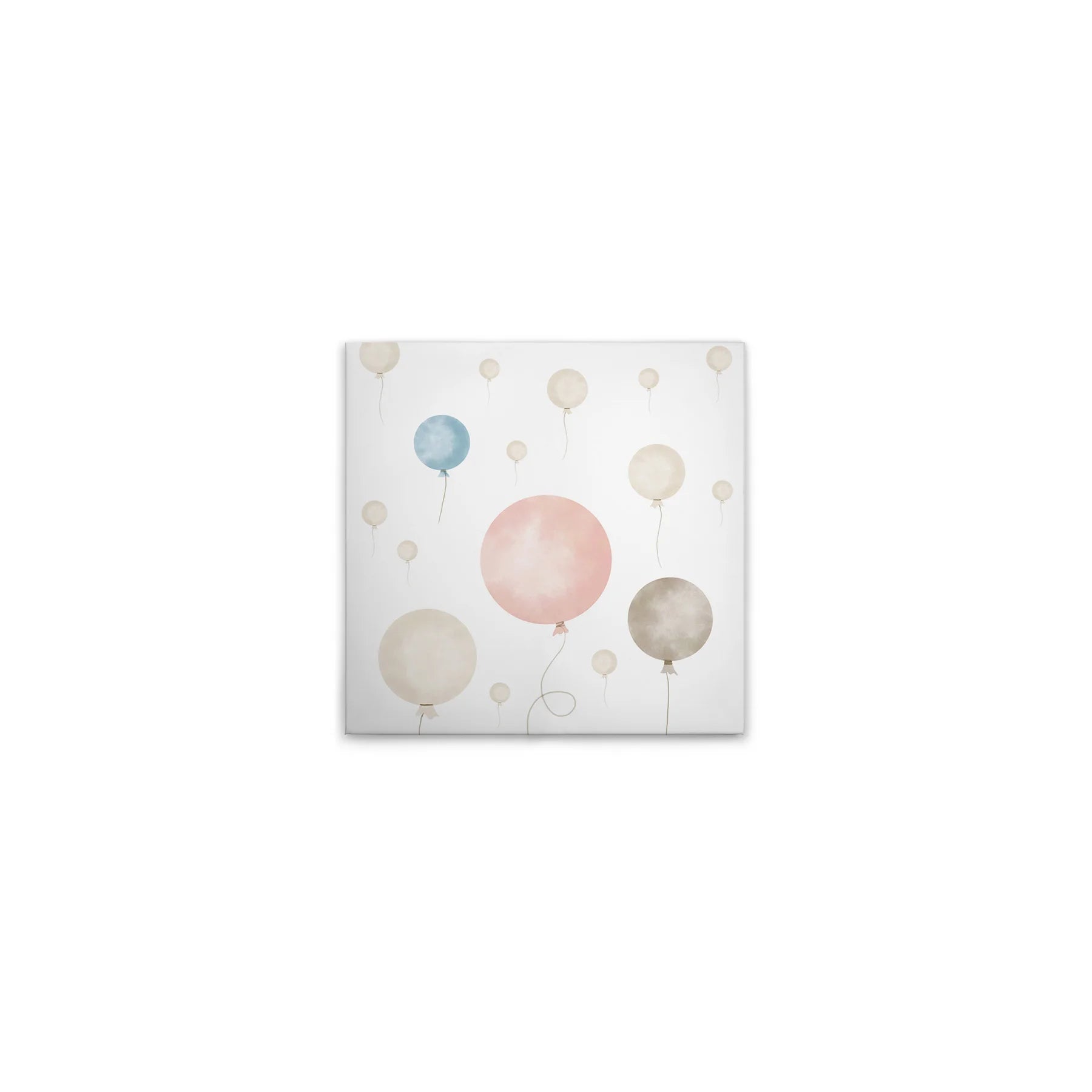 Made In Germany - Home Decor Canvas Picture Balloons Pink Blue Beige - Wall Mural In Beige And Blue - Stretcher Frame Art