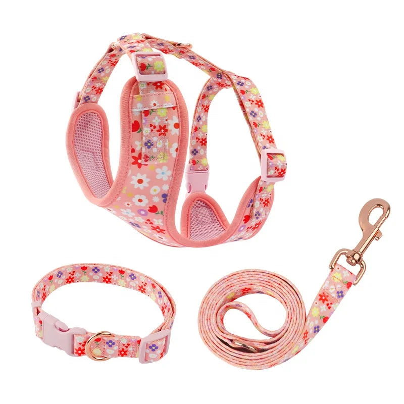 Custom Blank Soft Pet Vest Adjustable Reversible Medium Puppy Cute Dog Pet Harness & Leashes