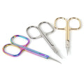 Hot Sale Private Logo Silver Gold Colored Shaped Russian Manicure Cuticle Dead Skin Scissors for Nail Salon