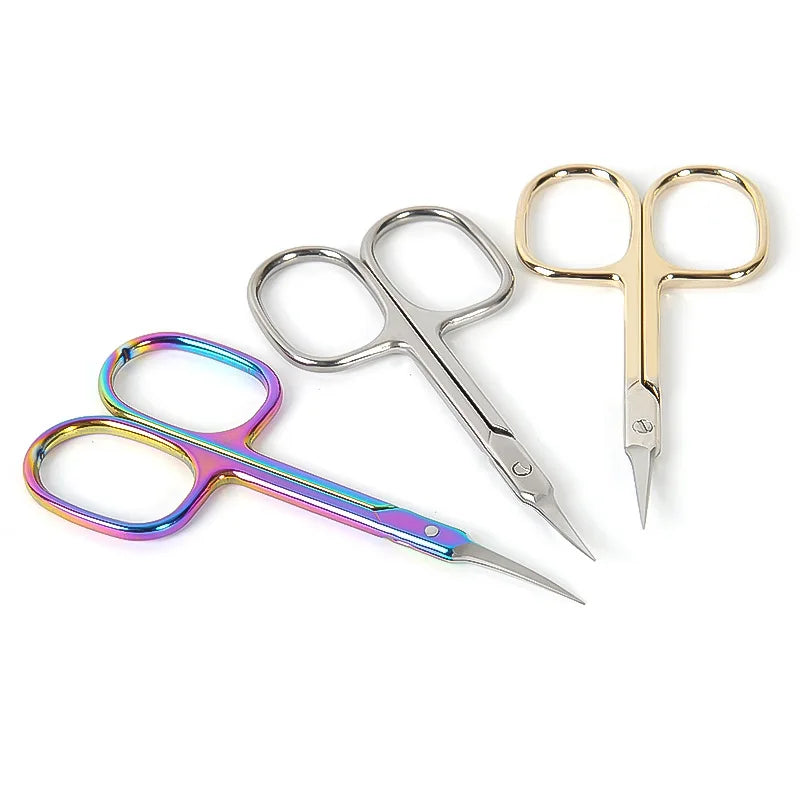 Hot Sale Private Logo Silver Gold Colored Shaped Russian Manicure Cuticle Dead Skin Scissors for Nail Salon