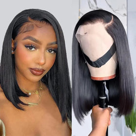 CLJhair Wholesale Virgin Human Hair Transparent Glueless 13X4 Lace Front Short Bob Wigs