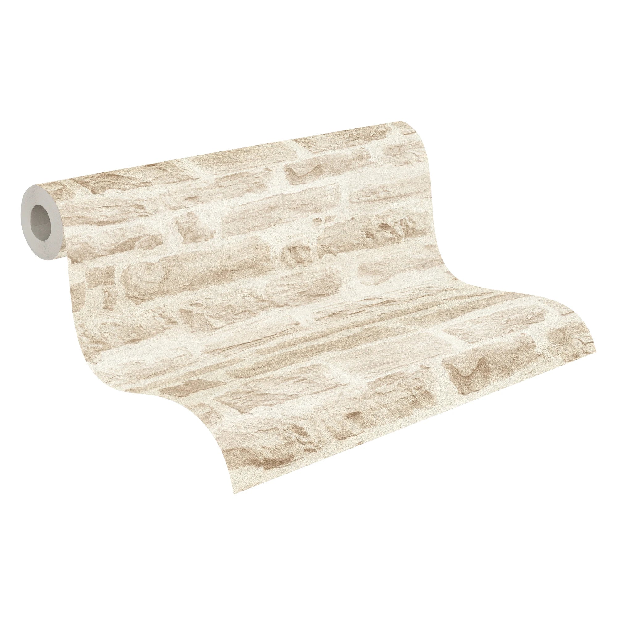 Germany Stone Beige Cream Non Woven Vinyl Wallpaper Rolls-Modern Stone Look Abrasion Light Resistant for Living Bedroom Hotel