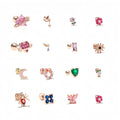Fashion Women Angel Wing Ear Bone Studs  Novel Creative Piercing Screw Ball Jewelry Zircon Gold Plated Earrings Stud for Women