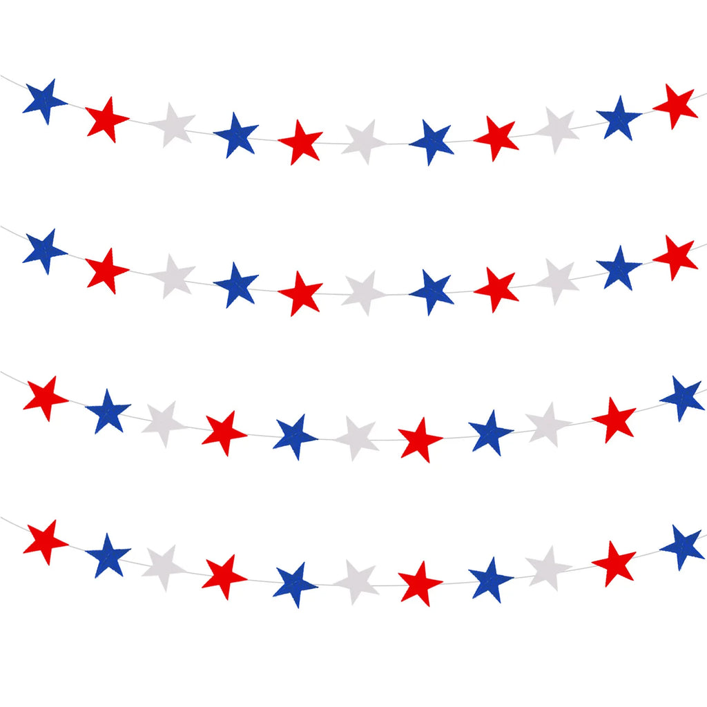 2-meter 22 Piece American Independence Day Red Blue White Five Pointed Star Pentagram Decal Patriotic Party Decoration