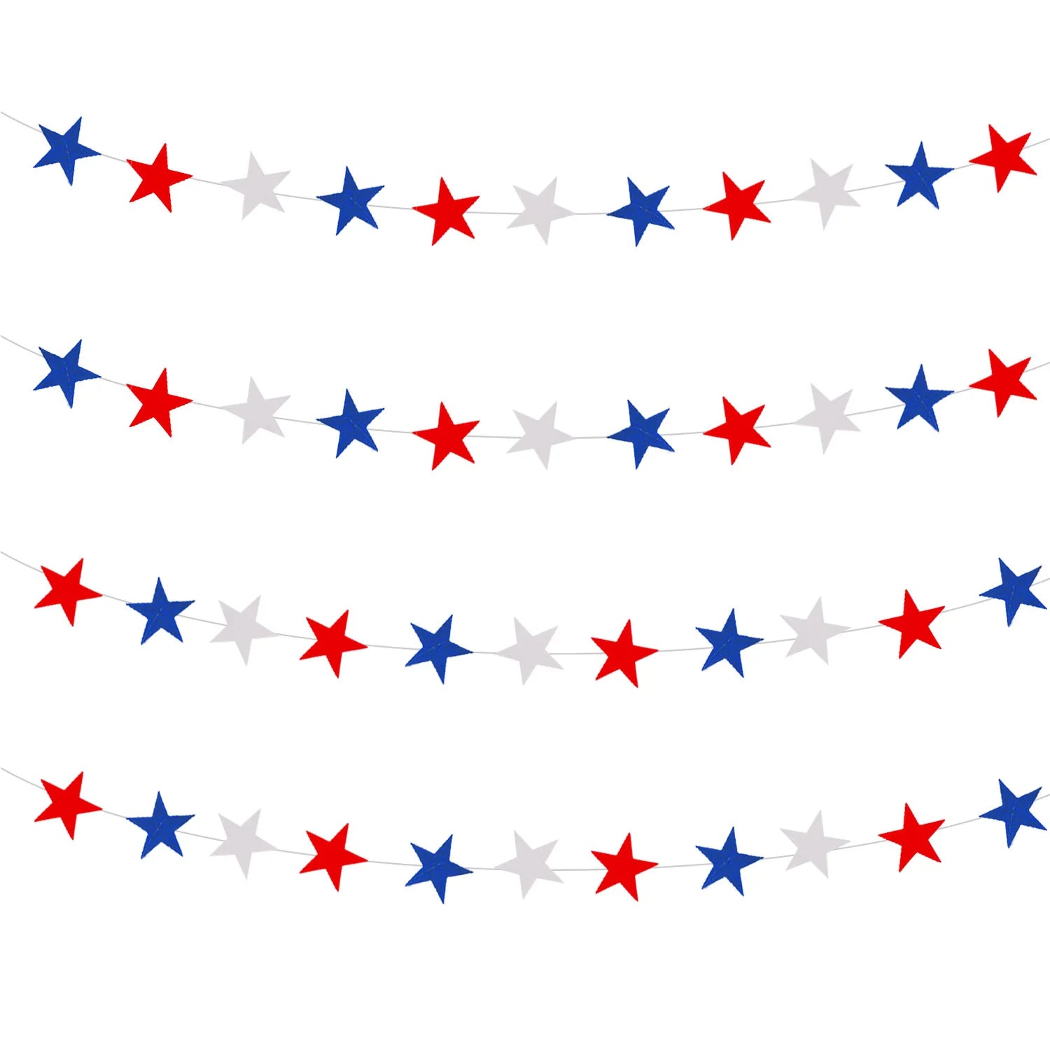 2-meter 22 Piece American Independence Day Red Blue White Five Pointed Star Pentagram Decal Patriotic Party Decoration