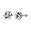 XEZ064  Classic Design 925 Sterling Silver Wedding Engagement Diamond Moissanite Stud Earrings