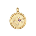 18K Gold Filled Horoscope Astrology Round Zodiac Pendant Necklace 12 Zodiac Sign Zircon Birthstone Necklace for Women Jewelry