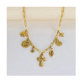 Waterproof Summer Shell Starfish Pendant Gold Plated Necklace Stainless Steel Eight-pointed Star Religious Cross Women Jewelry