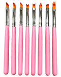 JX Hot Selling 8Pc Kolinsky Hair Professional Nail Brush Gradient Painting Drawing Pen FlowerTools Plastic Handle Brushes