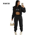 PASUXI Women's 3 Piece Fleece Tracksuit Hooded Sweatshirt & Jogger Set Zipper Lounge Wear Casual Loungewear MegaBDM