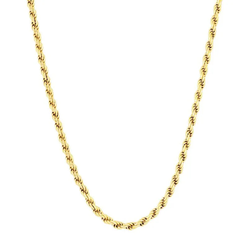 Wholesale Christian Zircon 925 Sterling Silver Rope Link Chain Necklace for Man Women-Gift