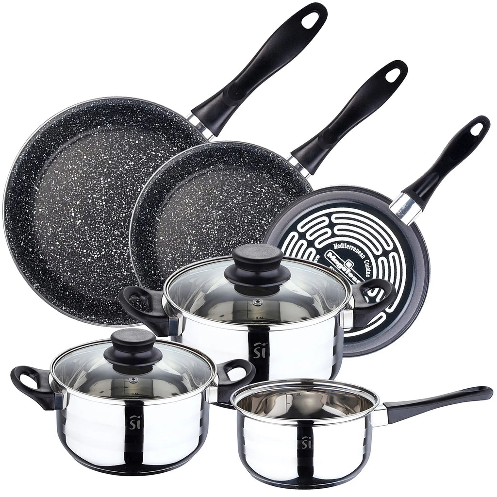 5 PIECE COOKWARE SET + 3 PANS SET (18/24/24CM)