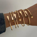 6Pcs/Set Punk Style Geometric Design Open Adjustable Bracelet Set for Women Jewelry Wholesale