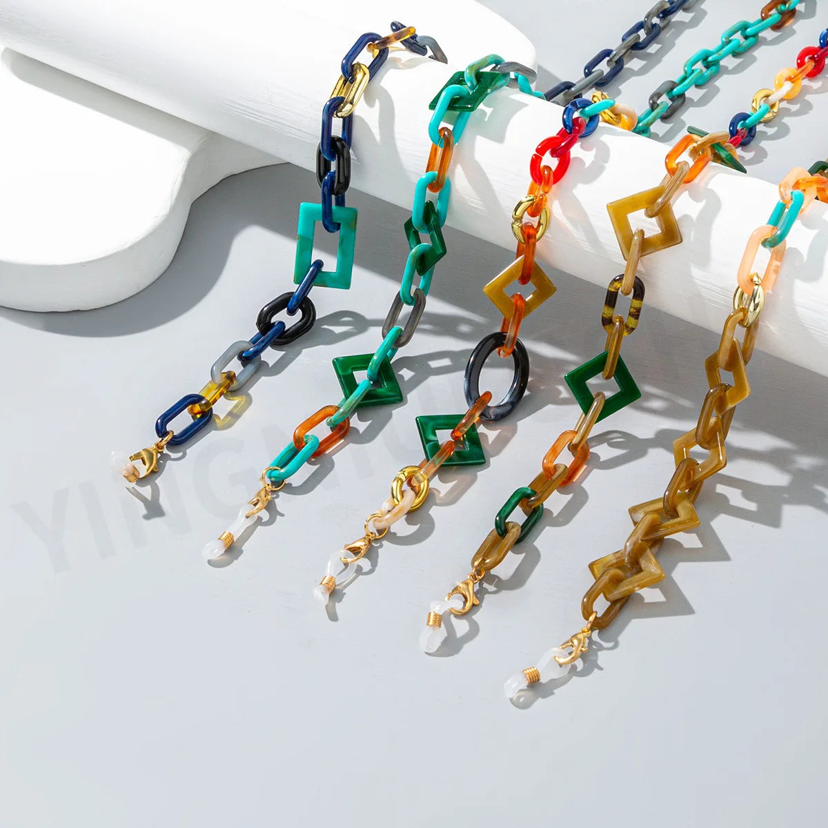 PopularAnti-slip Sunglasses Cord Eyeglass Chain Accessories Fancy Color Mixed Acrylic Glasses Chains