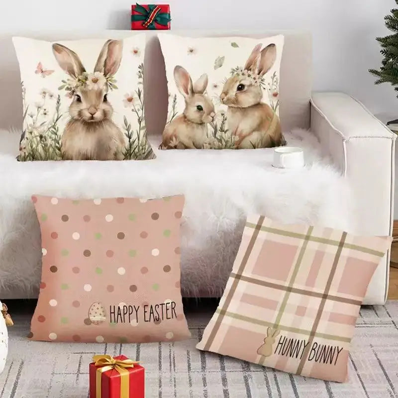 1 PC Custom 100% Polyester Easter Holiday Throw Pillow Covers Square Chair Cushion Cover for Home Decor