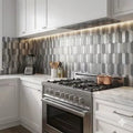 Modern Kitchen Wall Panel Self Adhesive Peel & Stick Mosaic 4mm with Graphic Design