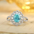 Wholesale GRA Certificate PT950 Platinum Lab Grown Diamond Ring Lab Grown Paraiba Ring Fashion Women Jewelry Diamond Ring