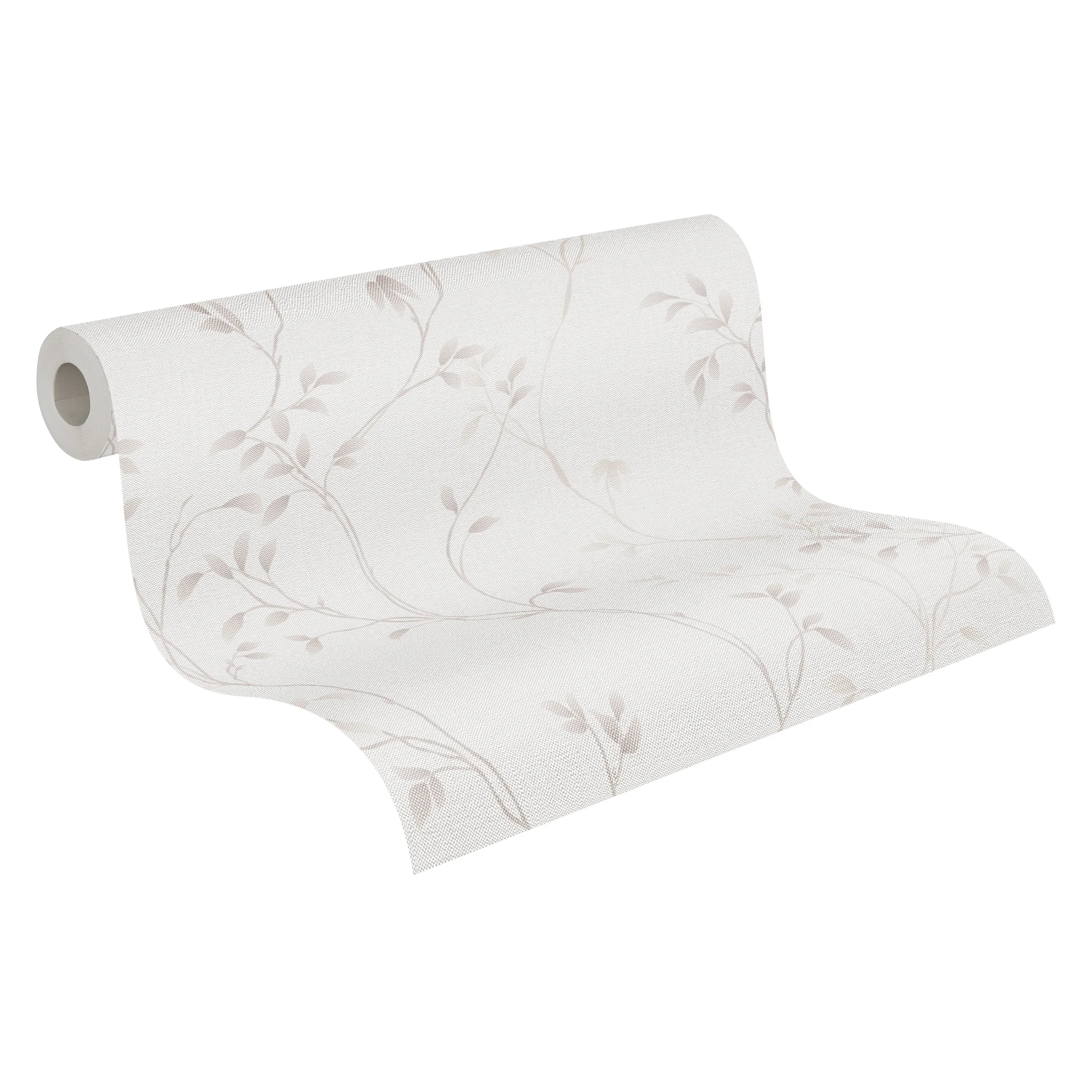 Made in Germany - Wallpaper rolls Leaf Tendril Cream Beige - Non Woven- Modern Wallpaper Floral for Walls - 1005 x 053 m