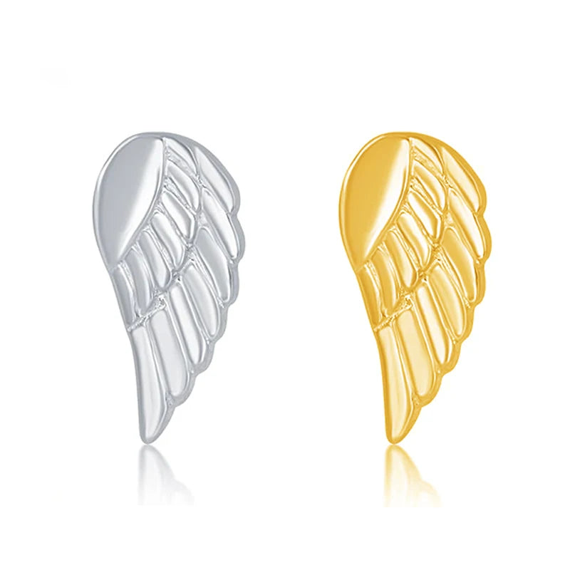New Wing F136 Titanium Angel Wing Feather Stud Implants G23 Titanium Body Piercing Ornament Ear Bone Stud for Weddings