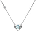 Natural Gemstone Sky Blue Topaz 925 Sterling Silver Tiny Heart Pendant Necklace Jewelry Girlfriend Women Gift Destiny Jewellery