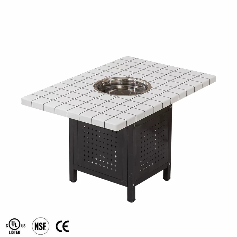 INS style modern commercial hot pot table barbecue table Induction Hot Pot
