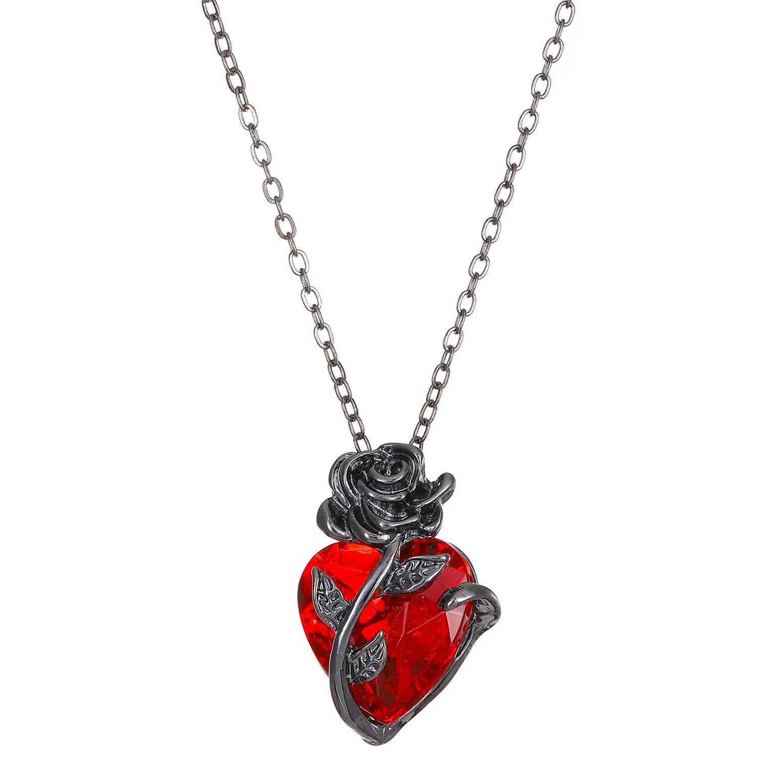 Fenyi Wholesale Jewelry Fashion Unique love Gothic Dark Winding Rose Flower Valentine's Day Necklace for Women