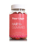 Private Label 100% Vegan Cherry Flavor Hair Vitamin C Gummies With Folic Acid tin For All Type Hair Growth MegaBDM