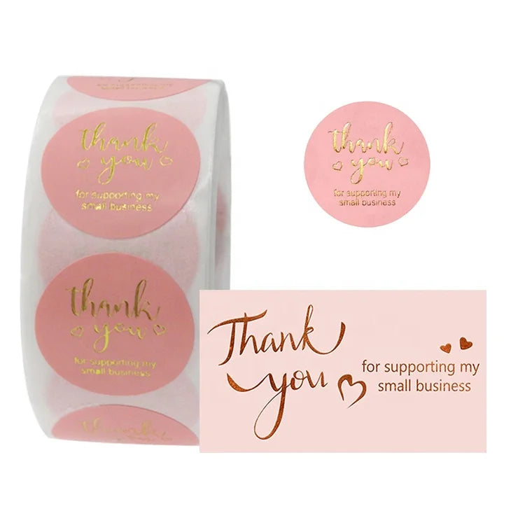 Embossed Business Cards Stickers Colorful Paper Card Printing Thank You for Your Order Cards Sticker