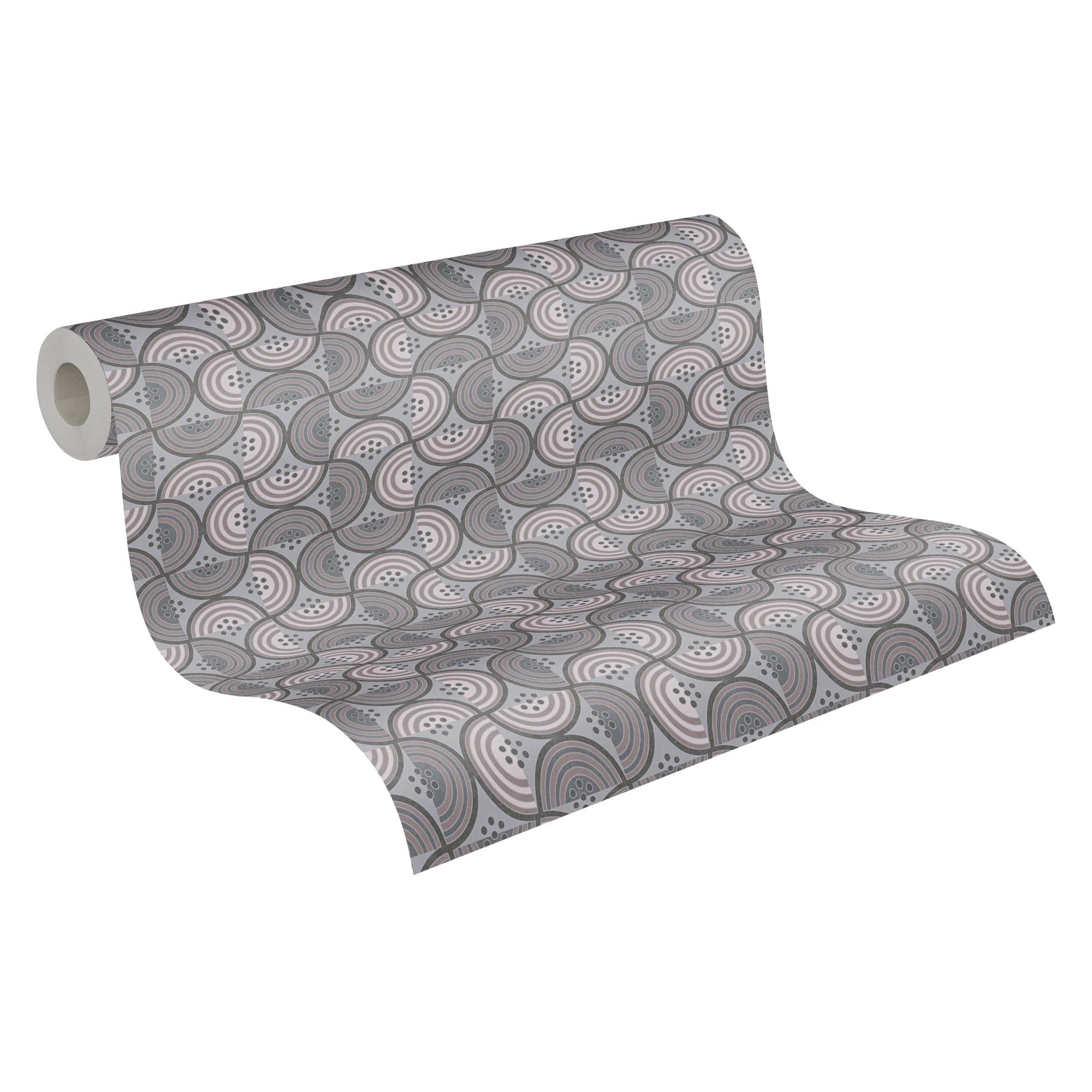 Made in Germany - Luxury Wallpaper rolls Graphic Taupe Grey Blue Black Non Woven Contract Wallpaper Retro - 1005 x 053 m