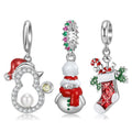 Bell Candy Christmas Socks Pendant Original 925 Sterling Silver Enamel Bead Fit Women Charm Bracelets Jewelry Making Charms Gift