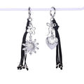 Fashionable Personalized Tassel Keychain Silver Heart-shaped Flower Keychain Exquisite and Beautiful Car Bag Charm