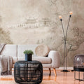 Germany Made Modern Floral Non Woven Vinyl Wall Mural Beige for Bedroom Living Room Gym Hospital Mall