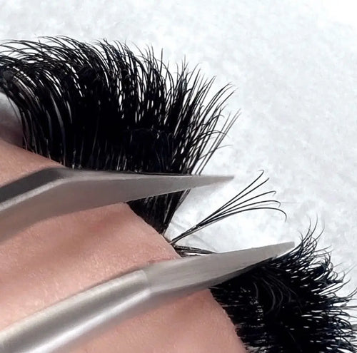 0.03-0.10mm Matte Dark Black Easy Fan Lashes Volume Extension Mega Eyelashes Blooming Fans Eyelash Extension Cilios