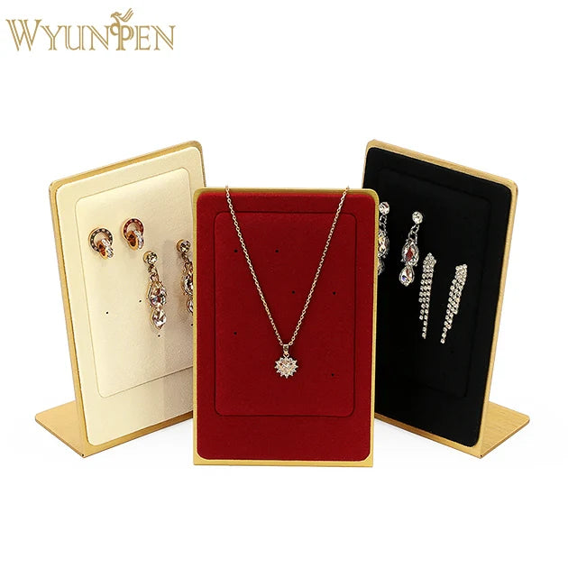 WYP Metal Microfiber Jewelry Display Stand Elegant Display Holder for Earrings Necklace Durable Container for Store Jewelry