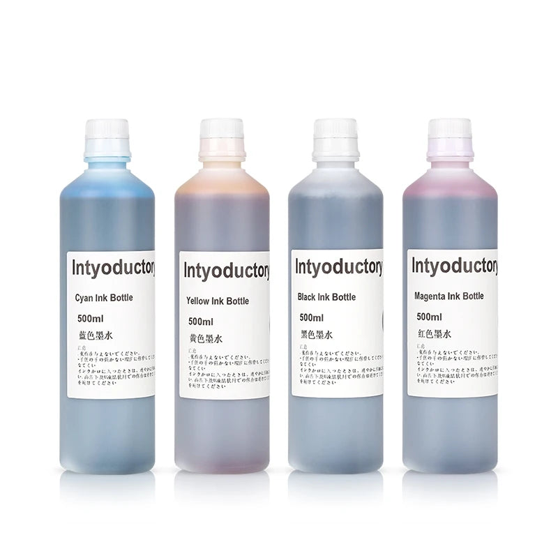 Ocbestjet 500ml Vivid Color Refillable Dye Ink Bottles for HP Smart Tank T908 Printer
