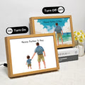 Happy Father's Day 3D LED Night Lamp Decor  Wooden LED Frame Photo Framed Wall Art Gift