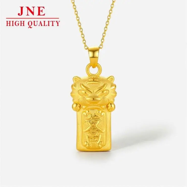 Gold Zodiac Golden Tiger Pendant Kuaishou and Douyin Same Style Gold-plated Lucky Tiger Pendant Necklace One Piece Dropshipping