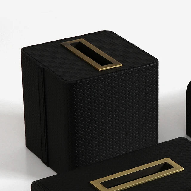 Hot Selling Decorative Holder Organizer Bathroom Vanity Countertop Night Stands Office Desk Leather Tissue Paper Box